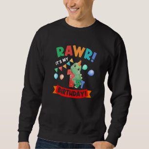 Rawr Det är min första födelsedag 1:a födelsedag K Lång Ärmad Tröja