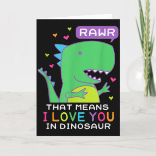 Rawr Det Betyder Att Jag älskar Dig I Dinosaur Sce Kort