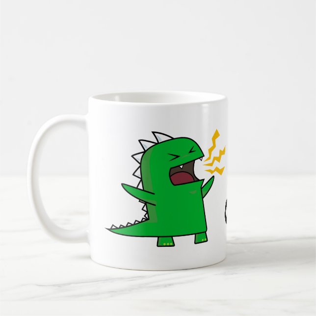RAWR Dino - anpassade! Kaffemugg (Vänster)