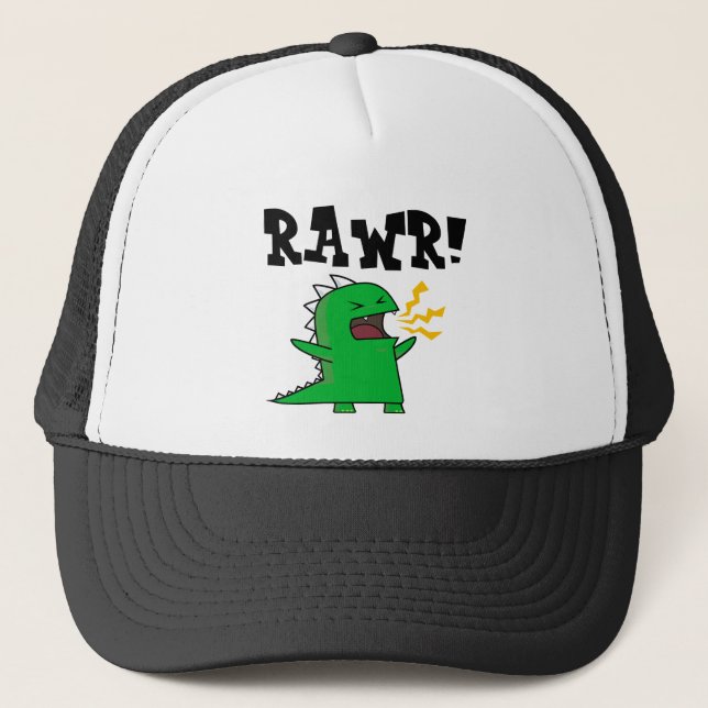 RAWR Dino - anpassade! Truckerkeps (Framsida)
