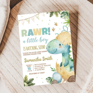 Rawr Dino Baby Shower Inbjudningar