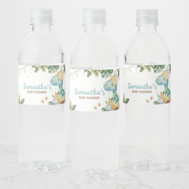 Rawr Dino Baby Shower Vattenflaskor Etikett (Flaskor)