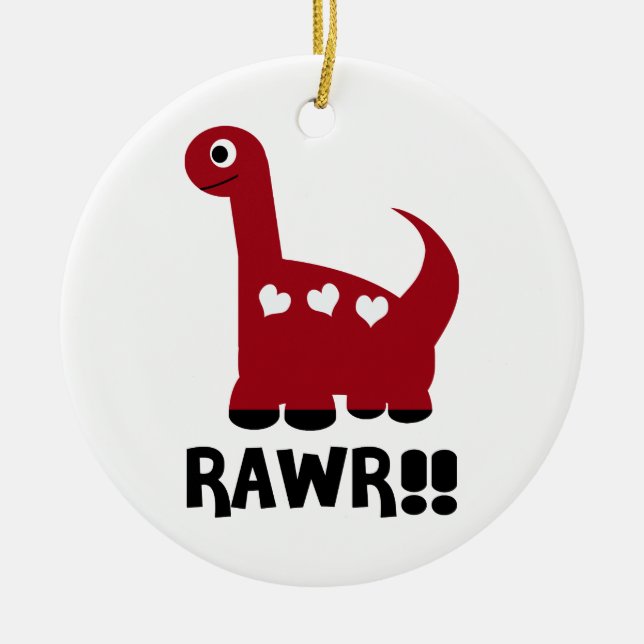 Rawr Dino Red Julgransprydnad Keramik (Framsidan)