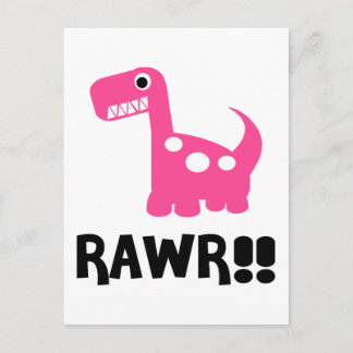 Rawr Dino Rosa Vykort