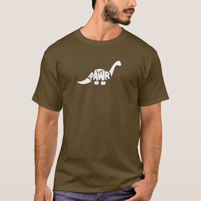 RAWR Dino Whinte T-shirt (Framsida)