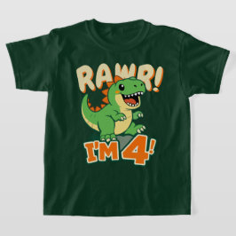 Rawr Dinosaur 4-års födelsedags T-shirt Söt Dino I