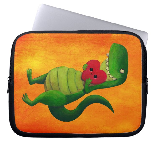 RAWR-Dinosaurkärlek Laptop Sleeve (Framsidan)
