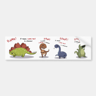Rawr elak älskar jag dig i Dinosaur Bildekal