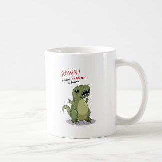 Rawr elak älskar jag dig i Dinosaur Kaffemugg