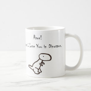 RAWR! Elak älskar jag dig i Dinosaur Kaffemugg