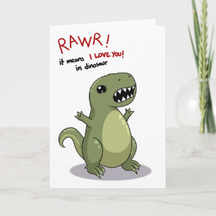 Rawr elak älskar jag dig i Dinosaur Kort