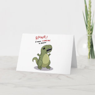Rawr elak älskar jag dig i Dinosaur Kort