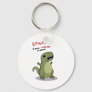 Rawr elak älskar jag dig i Dinosaur Nyckelring