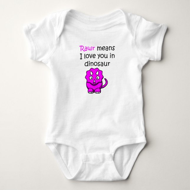 Rawr elak älskar jag dig i Dinosaur Tee Shirt (Framsida)