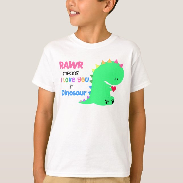 Rawr elak älskar jag dig i DINOSAURskjortan #2 T Shirt (Framsida)