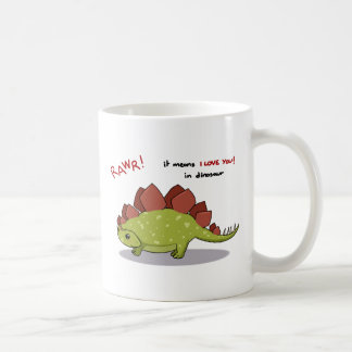 Rawr elak älskar jag dig i dinosaurStegosaurus Kaffemugg