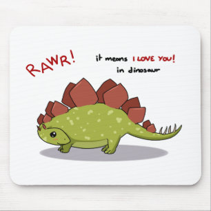 Rawr elak älskar jag dig i dinosaurStegosaurus Musmatta