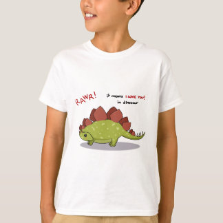 Rawr elak älskar jag dig i dinosaurStegosaurus Tee Shirt