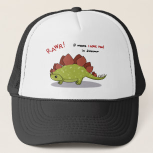 Rawr elak älskar jag dig i dinosaurStegosaurus Truckerkeps