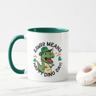 Rawr Elak Dino-dagen Lycklig Mugg