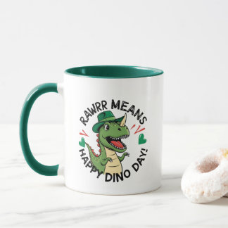 Rawr Elak Dino-dagen Lycklig Mugg