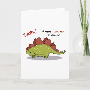 Rawr Elak I kärlek dig i dinosaur Stegosaurus Kort
