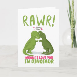 Rawr elak I kärlek dig i dinosaur Valentine Kort