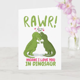 Rawr elak I kärlek dig i dinosaur Valentine Kort