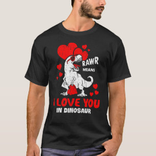 Rawr Elak I Kärlek dig i dosinosaur Rex hjärtklent T Shirt