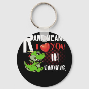 RAWR Elak I Kärlek dig på Dinosaur Valentindagen Nyckelring