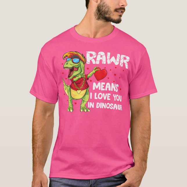 Rawr Elak I Kärlek du i Dinosaur Dab t Rex Valent Shirt (Framsida)