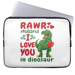 Rawr Elak I Kärlek Du i Dinosaur Laptop Fodral