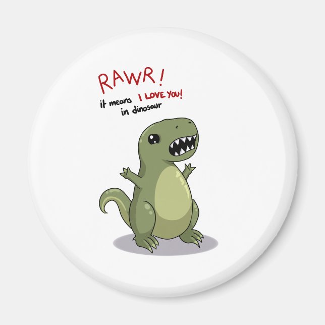 Rawr Elak I kärlek du i Dinosaur Magnet (Framsidan)