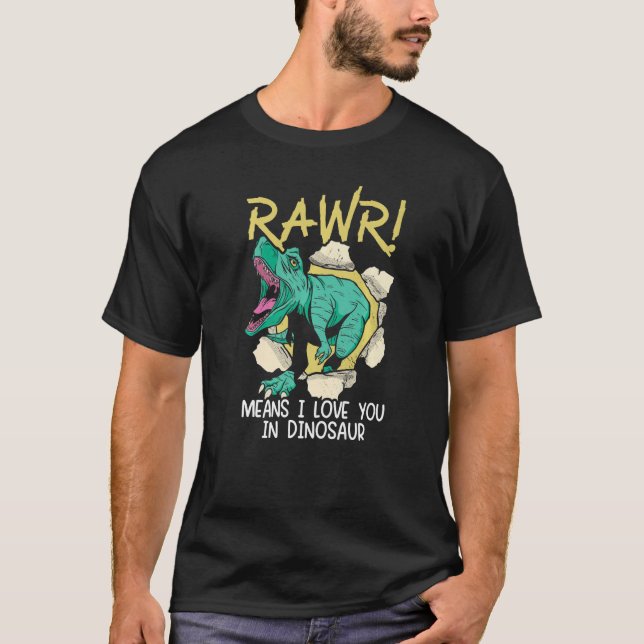 Rawr Elak I Kärlek du i Dinosaur Valentines day H T Shirt (Framsida)