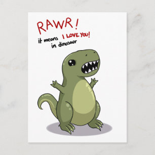 Rawr Elak I kärlek du i Dinosaur Vykort