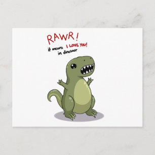 Rawr Elak I kärlek du i Dinosaur Vykort