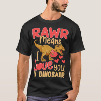 Rawr Elak I Kärlek du i dosinosaur Heart Rex Valen T Shirt