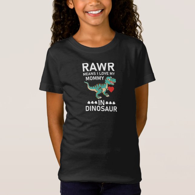 Rawr Elak I Kärlek Min Mamma i Dinosaur Mor Da T Shirt (Framsida)