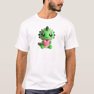 Rawr Elak Kärlek - Plushie Dino Holding Heart T Shirt