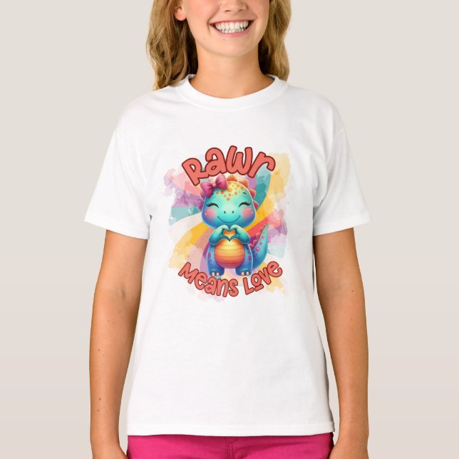 Rawr Elak Kärlek Valentiness-skjorta T Shirt (Framsida)