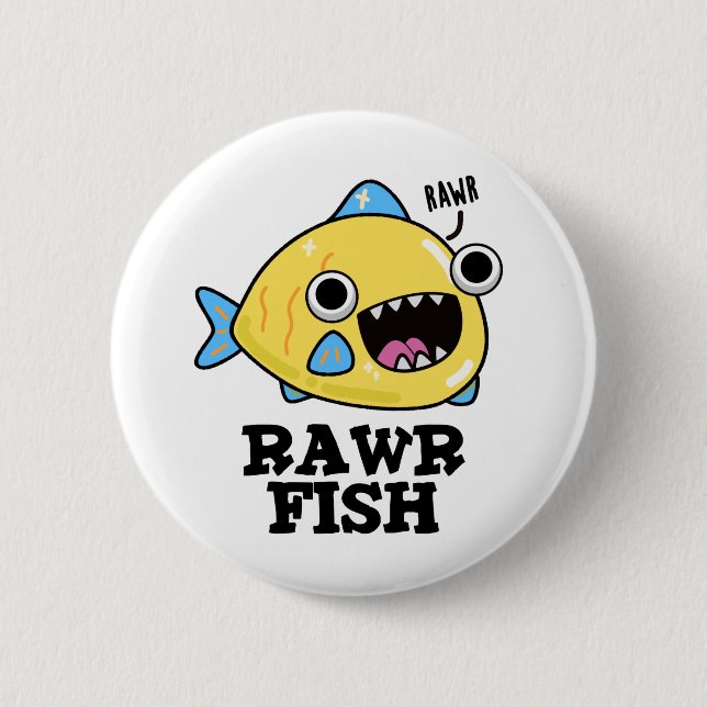 Rawr Fish Funny Animal Pun Knapp (Framsida)