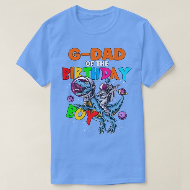 Rawr Gdad of the Birthday Boy Astronaut Riding Din T Shirt (Design framsida)