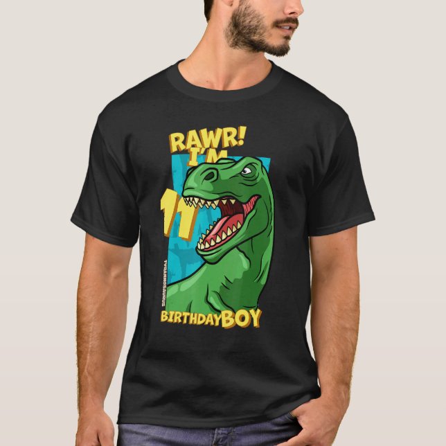 Rawr I är 11 födelsedagspojkar 11:e födelsedagen D T Shirt (Framsida)