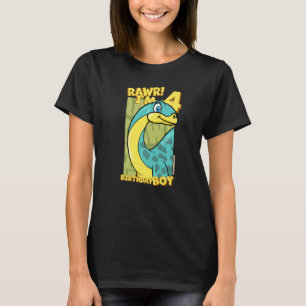 Rawr I är 4 Birthday Boys 4e födelsedagen Dino Apa T Shirt