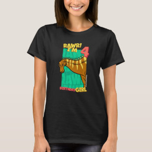 Rawr I är 4 födelsedagsflickor 4e födelsedagen Din T Shirt