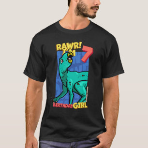 Rawr I är 7 Birthday Girls 7:e Birthday Dino Zephy T Shirt