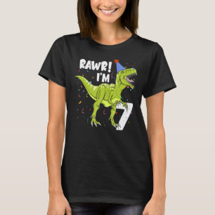 Rawr I är 7 Birthday Rex Dinosaur Party för Boys T Shirt