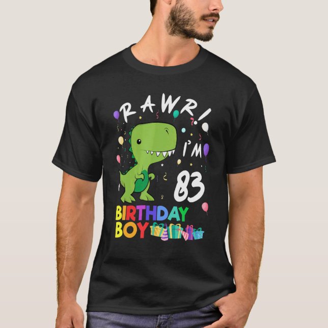 Rawr I är 83 Cute Dinosaur Birthday T Shirt (Framsida)