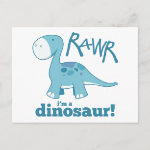 RAWR I är Dinosaur Diplodocus Postcards Vykort
