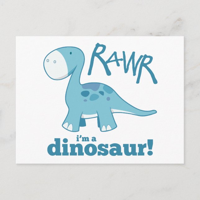 RAWR I är Dinosaur Diplodocus Postcards Vykort (Framsida)